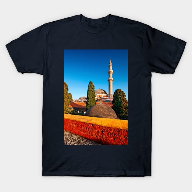 Suleymaniye mosque - Rhodes island T-Shirt by Cretense72